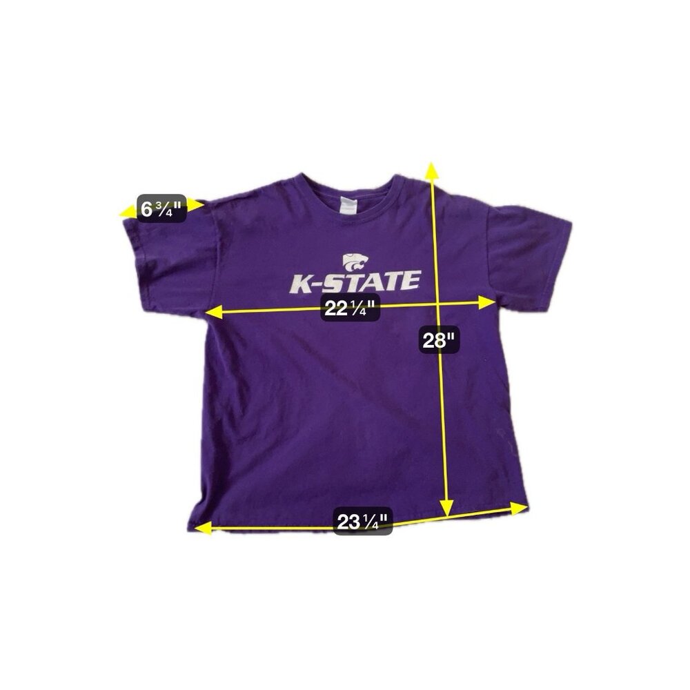 K-State Wildcats Purple T-Shirt Size XL Tailgate 2012 Gildan 100% Cotton - Picture 7 of 7
